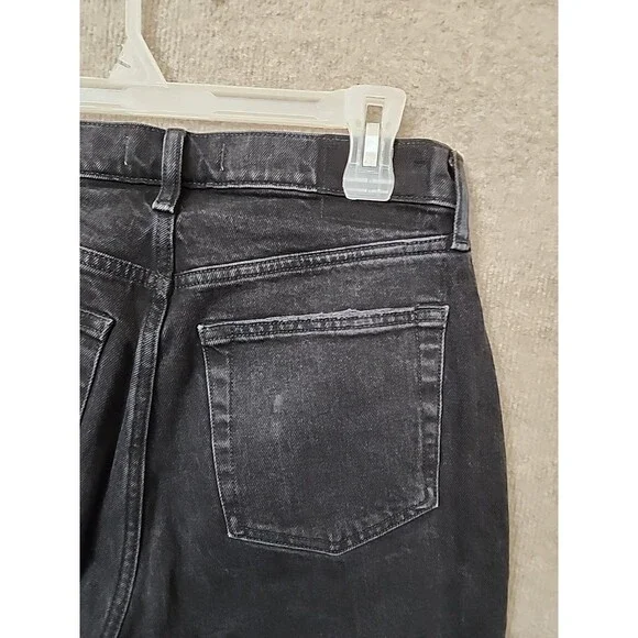 Abercrombie Fitch Dad Jeans Womens 29 8 Long Black Straight Tapered Curve Love - Picture 5 of 8